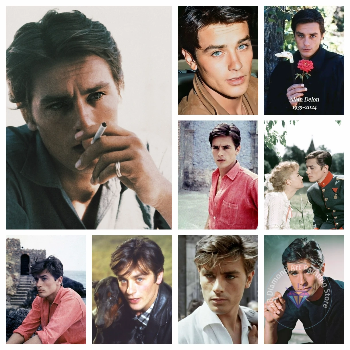 

The most handsome man in Europe DIY AB diamond mosaic painting French entertainment idol Alain Delon embroidered room decoration