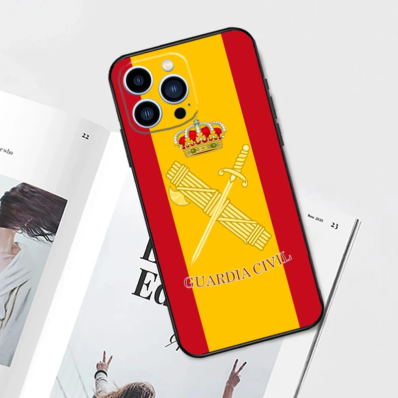 Civil Guard Spanish Flag Phone Case For iPhone 11 12 13 14 15 16 Pro Max Plus 12 13 Mini 7 8 X XR XS MAX Cover Shell