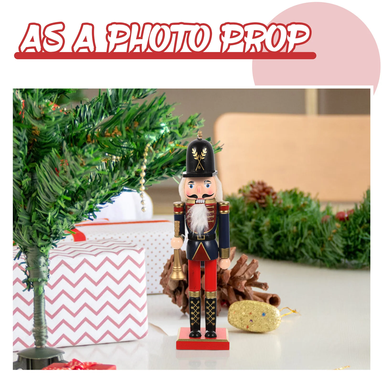 

Wooden Nutcracker Soldier Christmas Decor Handcrafted Wood Ornament Home Office Xmas Gift Christmas Nutcracker Figure