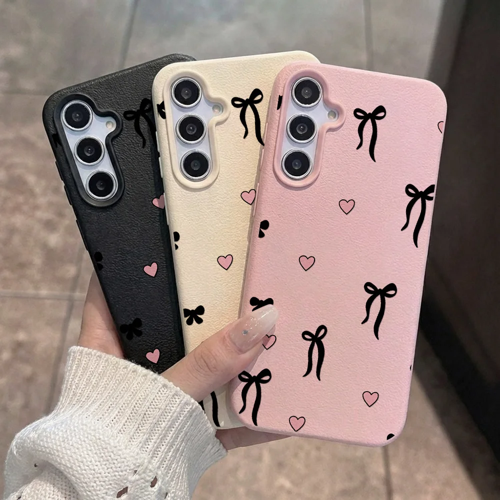For Samsung Galaxy S26 Ultra A56 A16 A17 A57 A37 A55 A36 A53 A35 A34 A06 A07 A26 S25 S24 FE Case Cute Bowknot Shockproof Cover