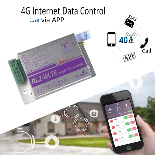 Imagen 2 del producto Controlador inteligente RL2 GSM 4G, interruptor de relé, temporizador, aplicación SMS, Control remoto, electrodoméstico, abridor automático de puerta, alarma de apagado