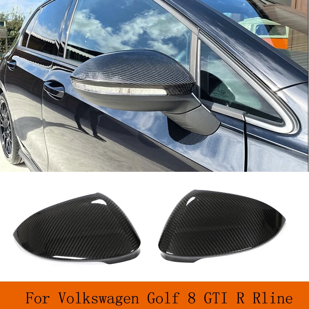 

Car Rearview Mirror Covers Caps Shell For Volkswagen VW MK8 Golf 8 Rline GTI 2021 Add ON Car Mirror Covers Prepreg Dry Carbon