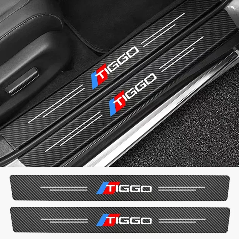 4pcs Car Door Sill Guard Stickers For Chery Tiggo 2 3 5 7 8 PRO 2022 2023 2024 Threshold Pedal Anti Scratch Decals Accessories