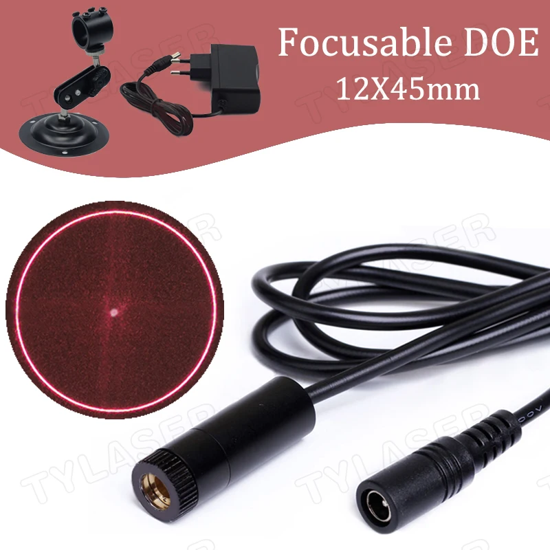 

Red 1 Ring DOE Focusable Locator D18x65mm 650nm Laser Diode Module 10mw 30mw 50mw 100mw 150mw 200mw for Cutting Positioning