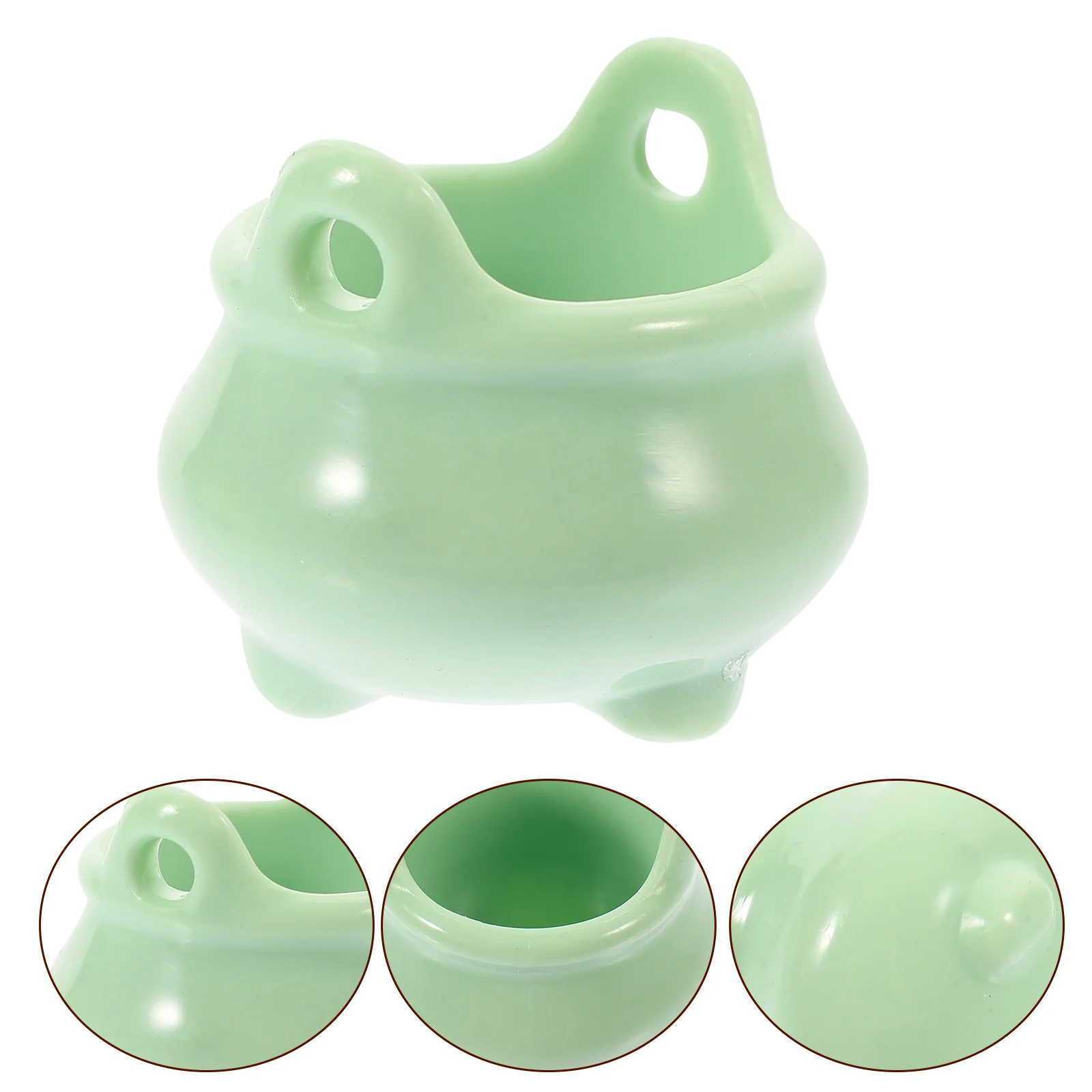 10 Pcs Witch Cauldron Miniatures Halloween Bulk Kettles Ornaments For Crafts Toy Plastic House