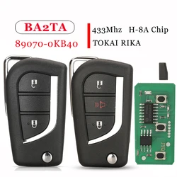 Jingyuqin 89070-0KB40 BA2TA 2BTN Zdalny kluczyk z klapką 433 MHz H-8A Do Toyota Hilux 2015-2020 TOKAI RIKA H1-3689 TOY48