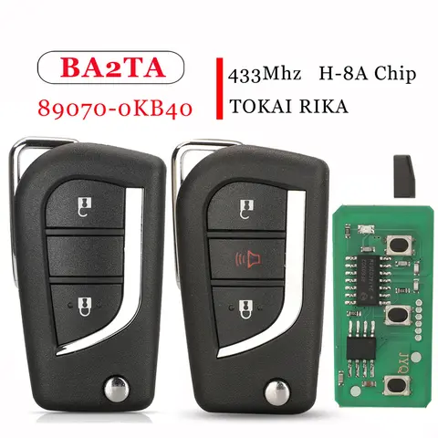 Jingyuqin 89070-0KB40 BA2TA 2BTN Chiave A Distanza di Vibrazione 433 MHz H-8A Per Toyota Hilux 2015 - 2020 TOKAI RIKA H1-3689 TOY48