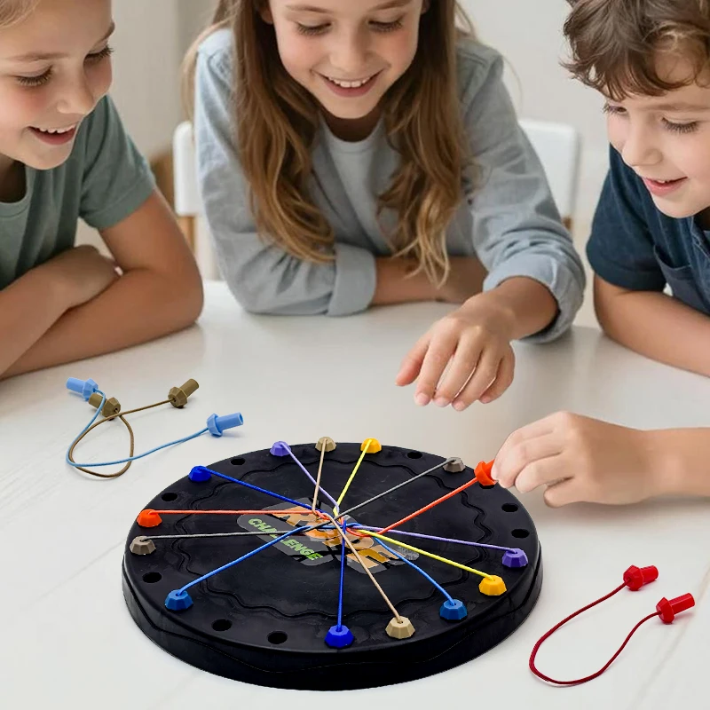 Rope Challenge Balance Game for Adults, Tabletop Dexterity Skill Party Game, Hand Stability Reaction Game for Family Game Night,