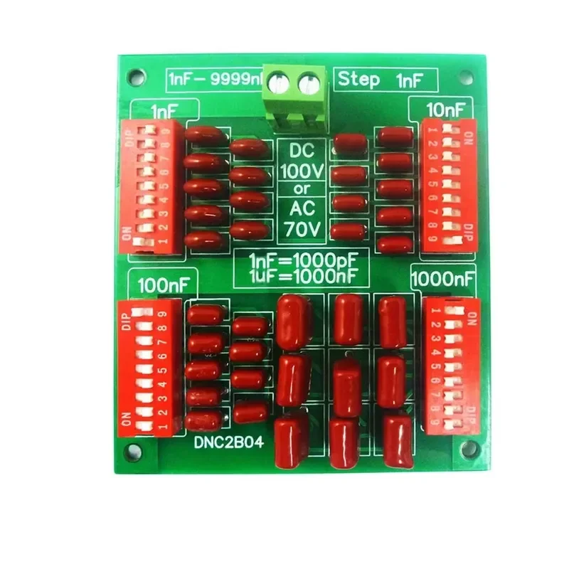DC100V/AC70V 1nF to 9999nF Step-1nF Programmable Capacitor Board Film Capacitor Board Module For arduino