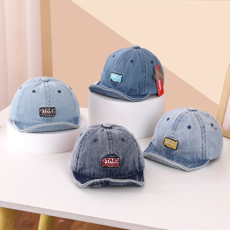 

Retro Denim Baby Baseball Cap Summer Baby Girls Boys Duck Tongue Caps Soft Brim Infant Toddler Sunshade Hats