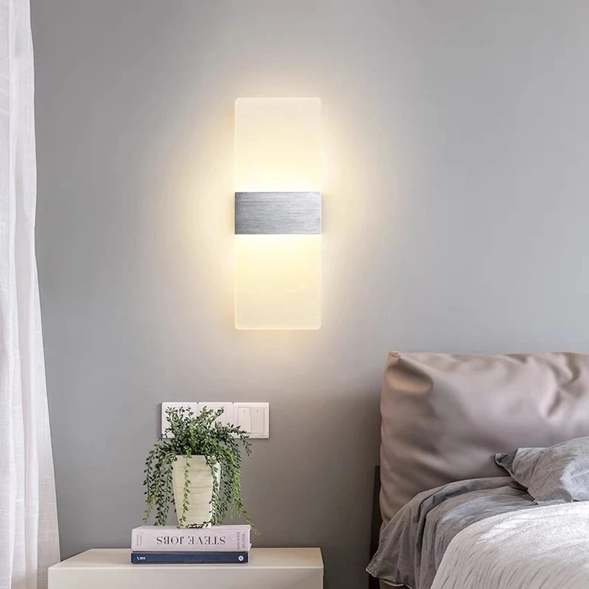 

Modern Concise and Vogue Led Wall Lamp Bedroom Bedside Foyer Study Decoration Acrylic LED Wall Sconce Fixtures Luminaire Lustre