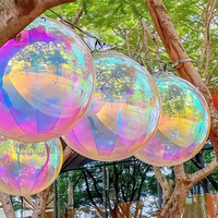 3Pcs 22Inch Round Balloons Transparent Iridescent Balloons for Birthday Wedding Outdoor Graduation Party Decorations