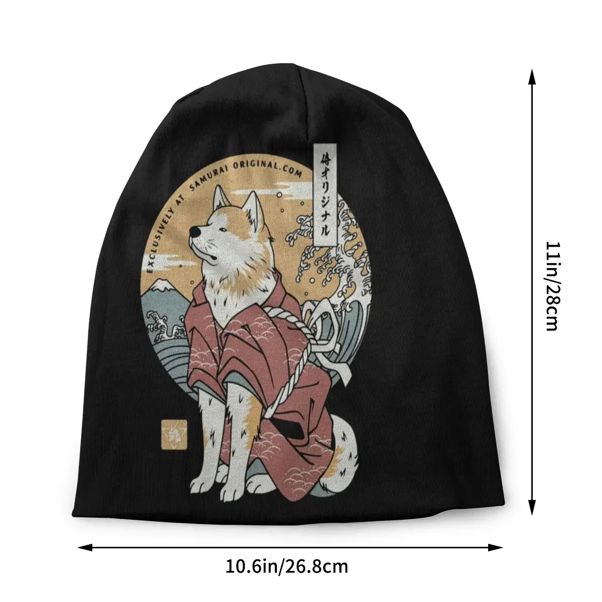 Custom Akita Dog Samurai Warrior Bonnet Homme Fashion Knitted Hat For Men Women Warm Winter Japanese Cartoon Animal Beanies Caps