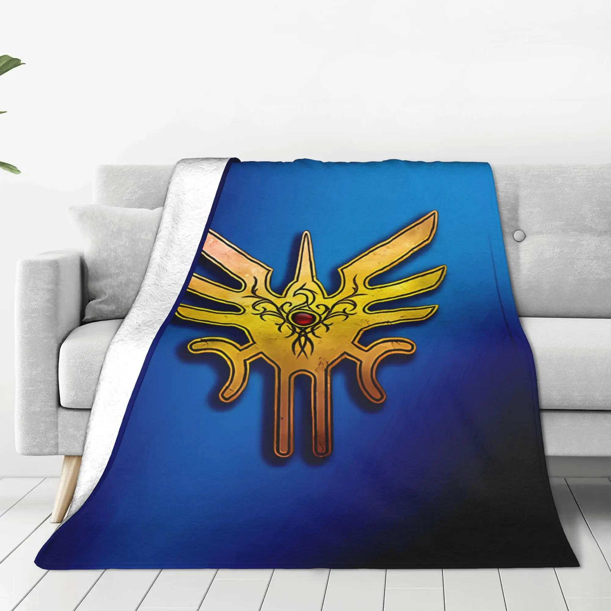 1PC Home Cutecore Erdrick Crest Dragon Quest Blanket Super Cosy Plush Home Living Room Sofa Halloween