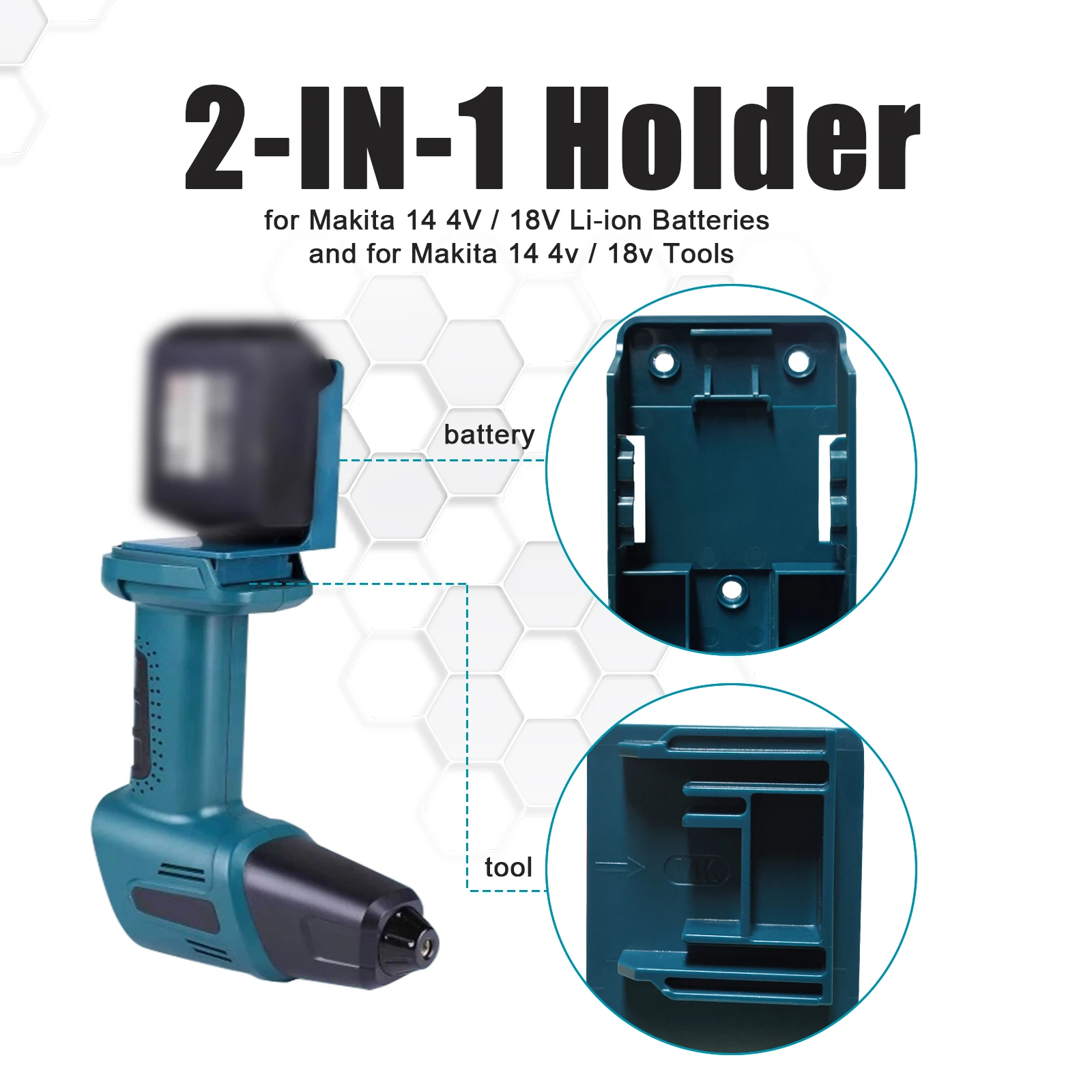 Battery Holder Power Tool Mount Holder 2-in-1 Stand For Makita 18V Battery For Bosch 18V Battery Tool Storage Rack Bracket