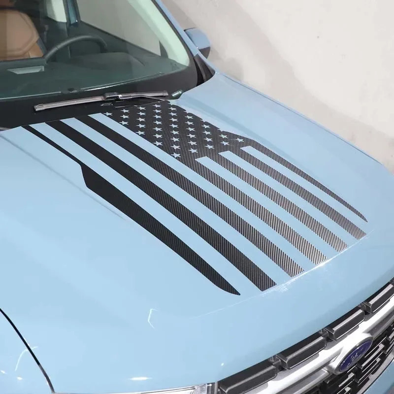 Naklejki na pokrywę silnika samochodu Ford Maverick 2022-2025, czarne, z PVC, z motywem kwiatowym, akcesoria samochodowe