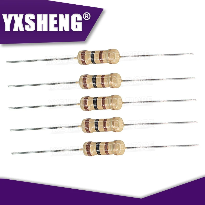 50PCS Carbon Film Resistors 1/2W 5% 100R 220R 1K 1.5K 2.2K 4.7K 10K 22K 47K 100K 100 220 1K5 2K2 4K7 Ohm New Resistance 1R~1M