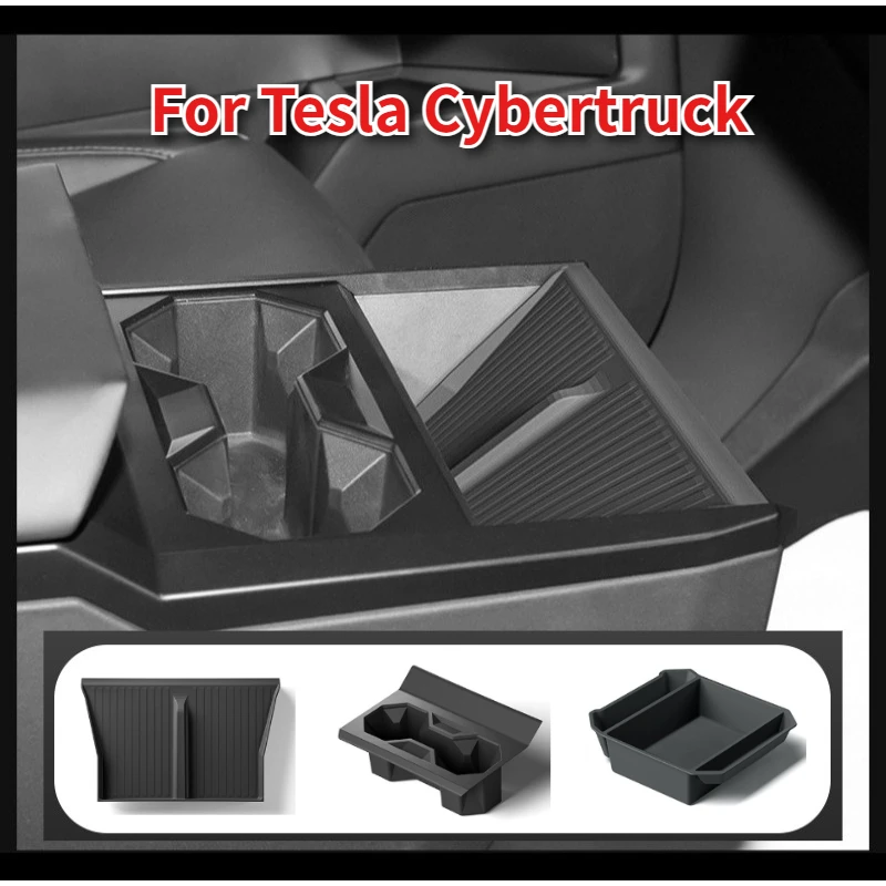 ل تسلا Cybertruck 2024 2025 2026 مركز التحكم مسند الذراع صندوق صندوق تخزين حامل الكأس اكسسوارات السيارات الداخلية المنظم ترتيب #1