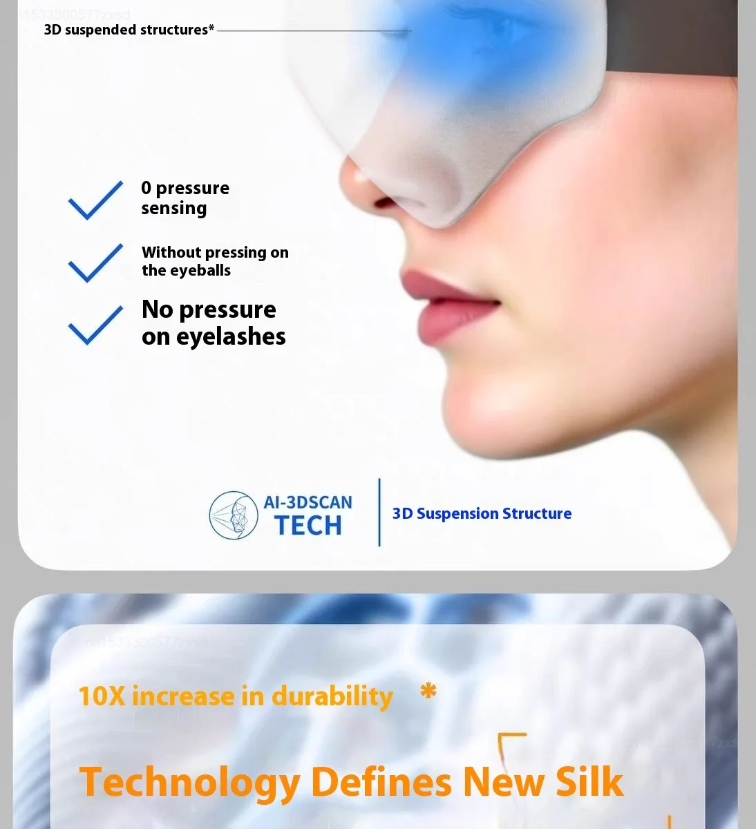 Dreamlight 4Spro Airbag Augenmaske Seiden-Textur Verdunkelung Schlafmaske für Erwachsene Augenermüdung Tragbare Schlafbrille Augenmaske – Detail 7