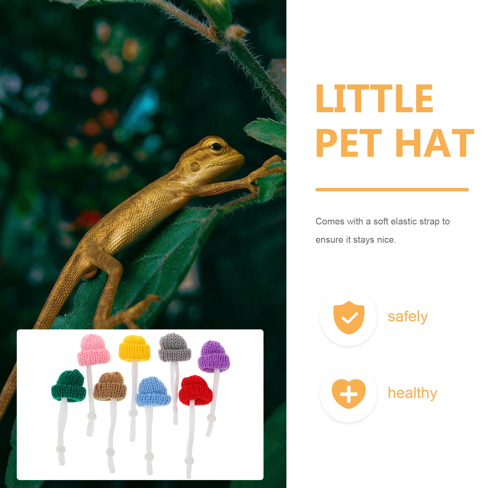 8 stuks Mini Crawl Pet Hat Lichtgewicht Verstelbaar Elastisch Ontwerp Reptiel Hoeden Decoratieve Accessoires Snake Lizard Festivals