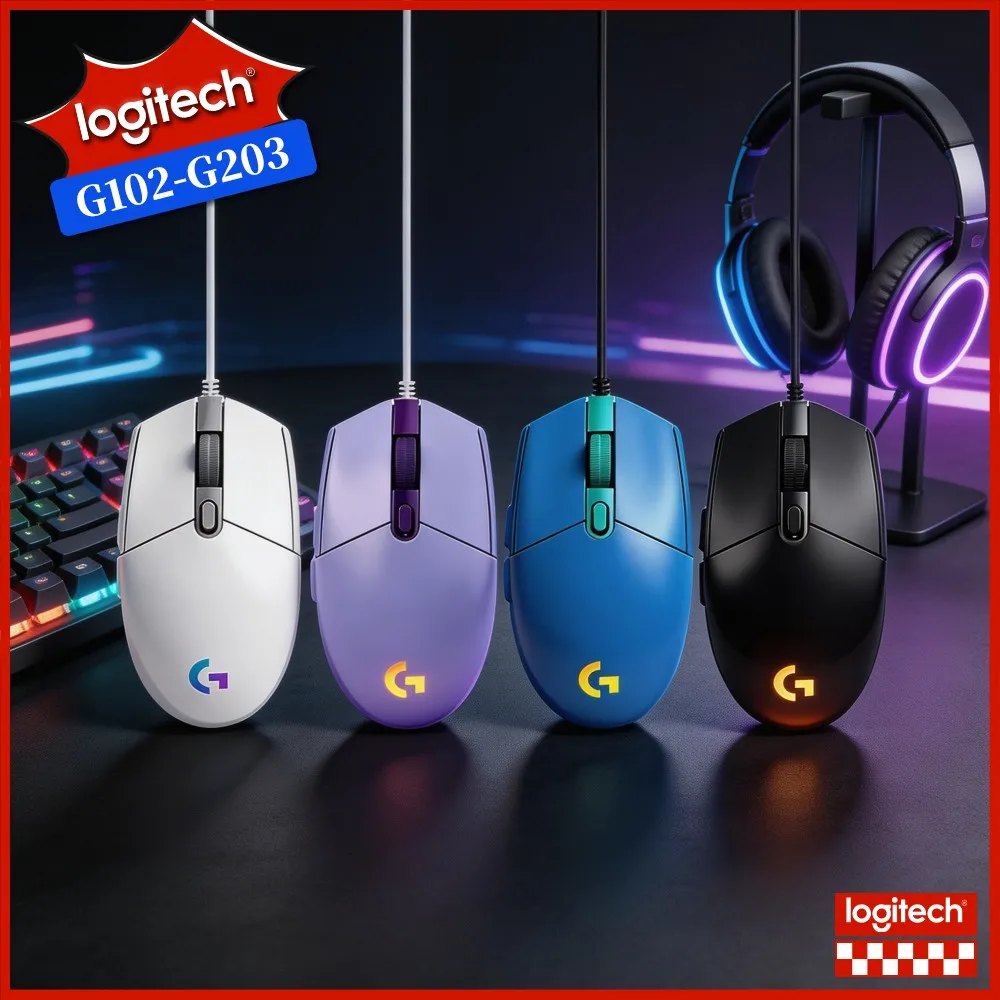 Logitech G102 Prodigy Gaming Mouse, 8000 DPI Precision, 16.8M RGB Colors, 6 Keys, 20M Click Durability For Professional Gamers