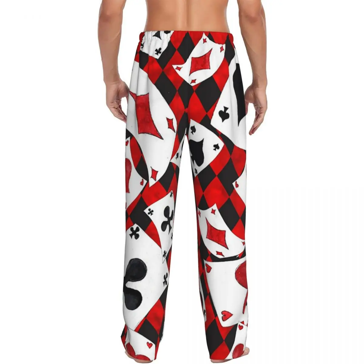 Custom Cool Poker Playing Cards Pattern Gambling Card Game Pajama Pants Men Sleepwear Sleep Lounge Bottoms with Pockets
