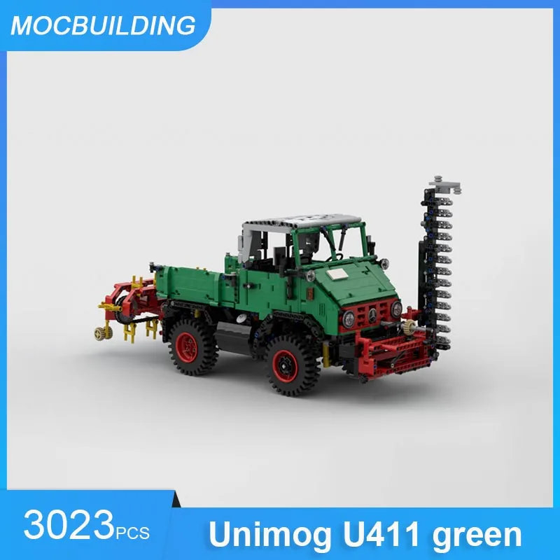 MOC Building Blocks Unimog U411 Fire Engine with Trailer Series DIY Assemble Bricks Educational Collection Creative Toys Gifts