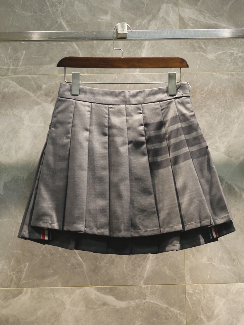 

Новая женская плиссированная юбка-солнце Ele Preppy в стиле преппи, с высокой талией, А-силуэт, из смесовой шерсти, весна-лето