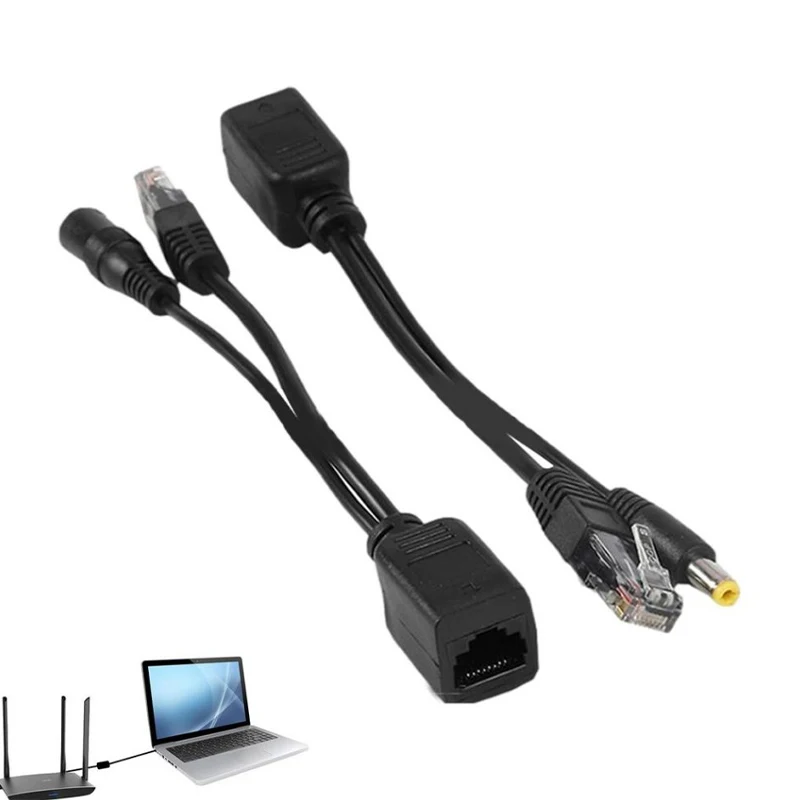 Przewód zasilający konwerter RJ-45 interfejs sieciowy kabel Adapter DC 12v Usb rozdzielacz mocy przewód połączeniowy internetowy do kamery Ip