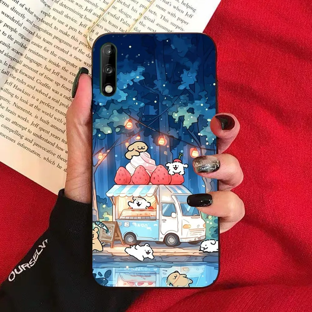 Cartoon L-Line D-Dog  Phone Case For Huawei Honor 10 lite 9 20 7A 9X 30 50 60 70 pro plus Soft Silicone Cover