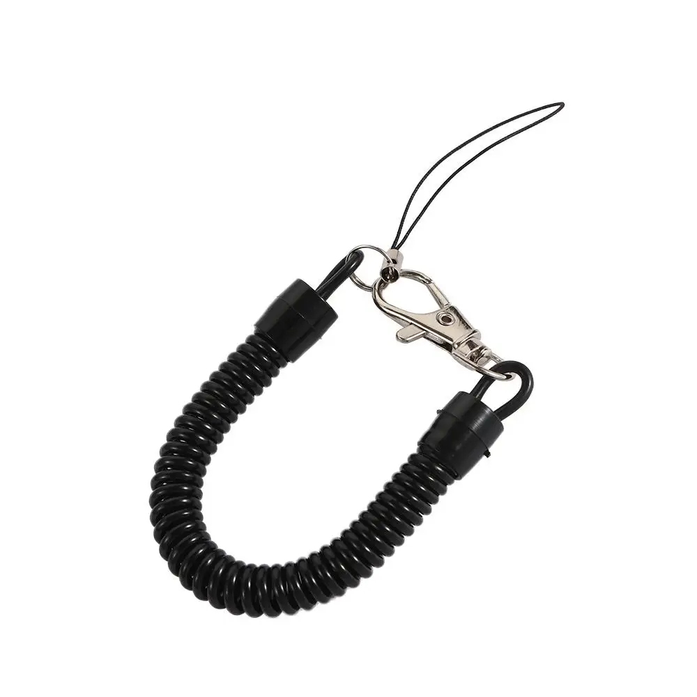 Tools Black Running Phone Rope Spring Rope Spiral Telephone Line Elastic Rope Key Lanyard Mobile Phone Strap Bungee Cord