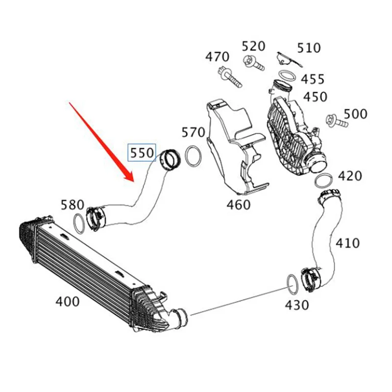 For Mercedes Benz 11-13 C218 W212 S204 C300 E350 Intercooler Turbo Pipe Hose Turbo Intake Manifold 2045280682