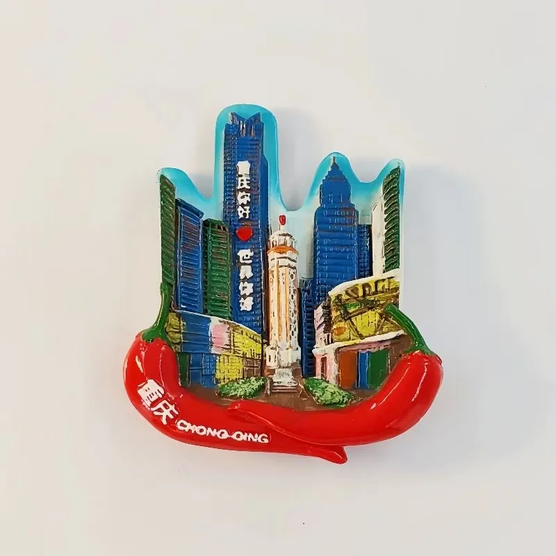 Chongqing City Refrigerator Paste Monument to the people's Liberation Tourist Souvenir Creative 3D Characteristic Colored Painti