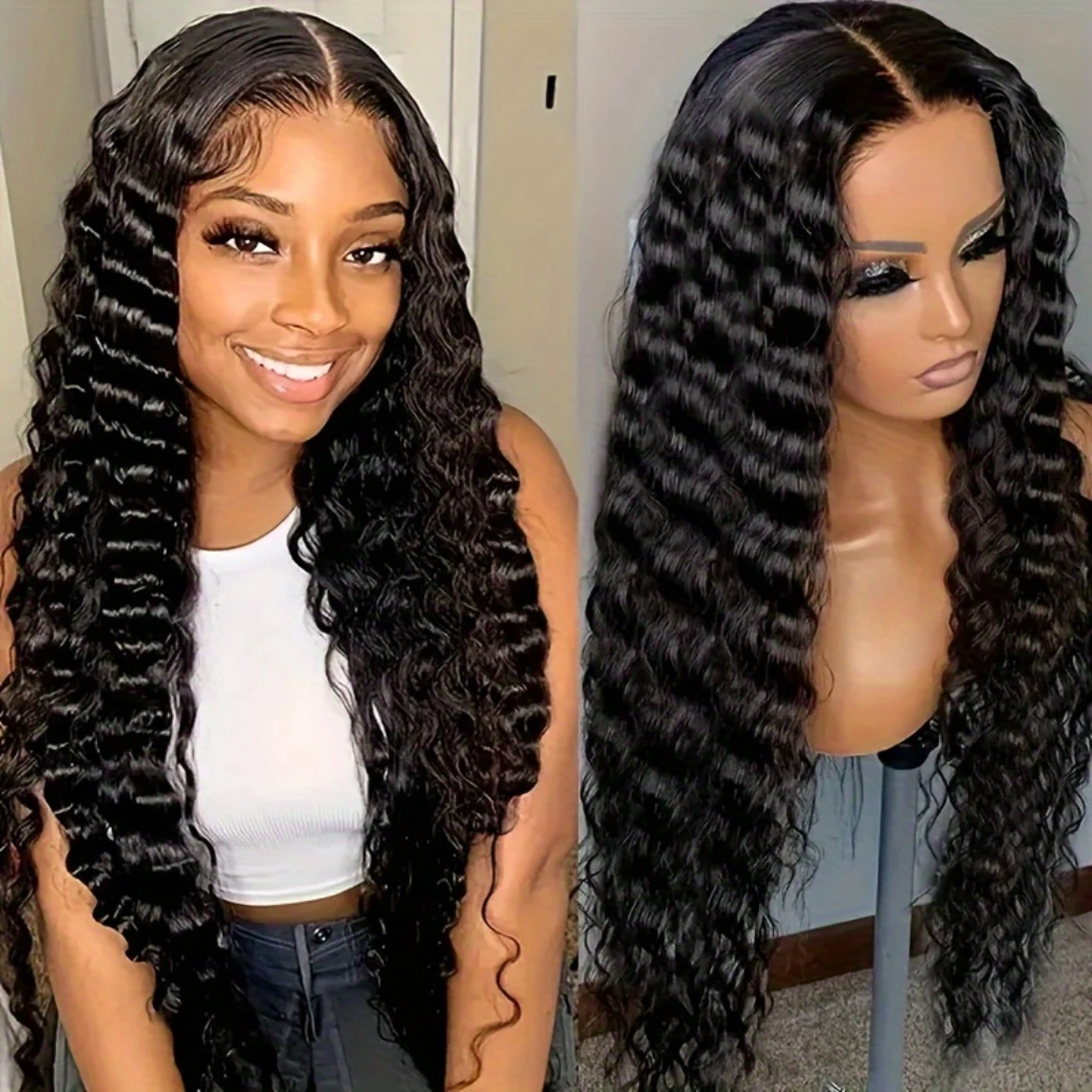 Deep Wave Lace Frontal Wig Human Hair Wigs Lace Front Glueless 5x6 Ready to Wear Brazilian Wigs on Sale 100% Human Hair Wigs