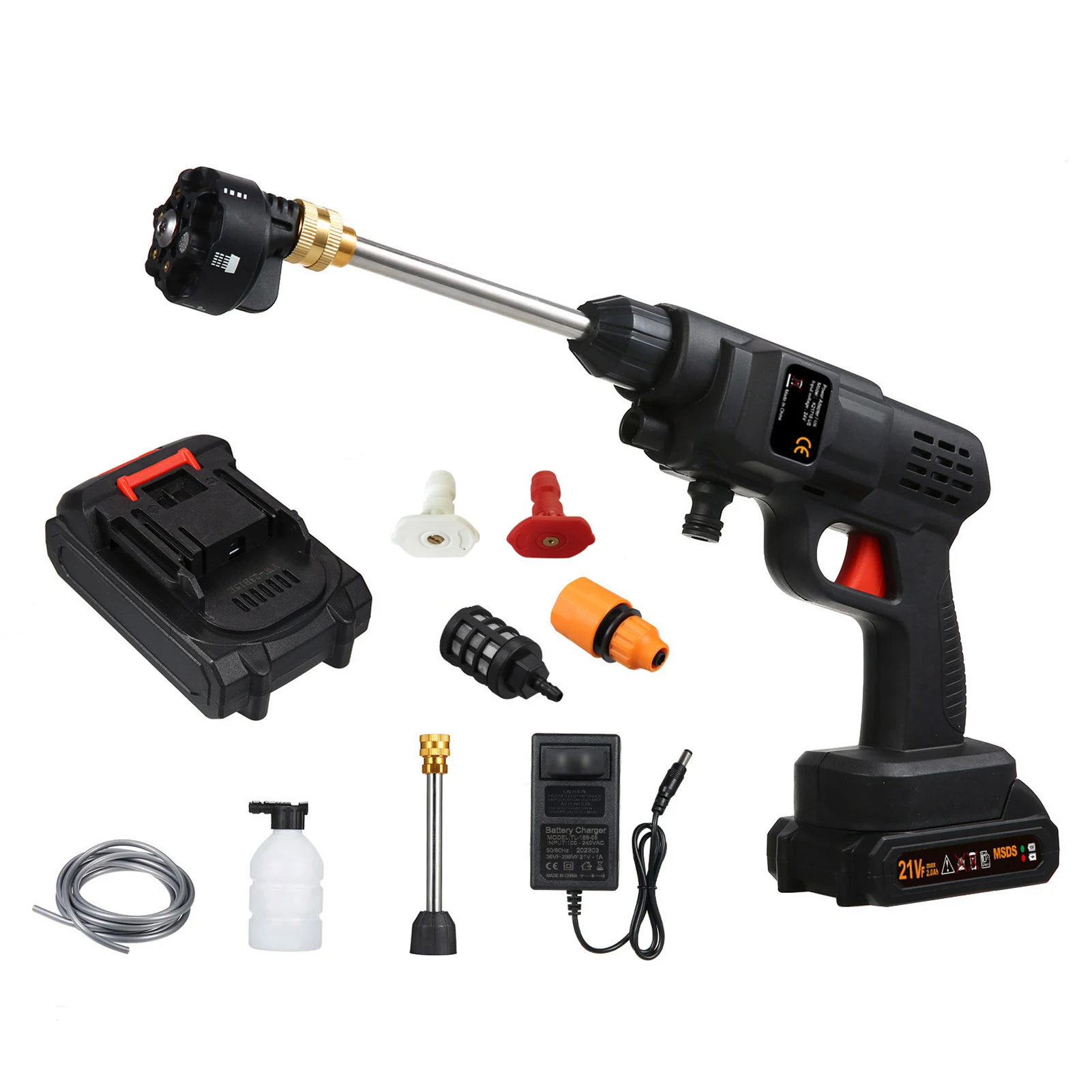 

Cordless Power Washer 60Bar 300W High Power Washer with Toolbox Portable Pressure Cleaner