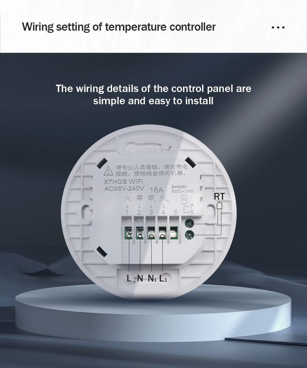 Wifi termostato inteligente controlador de temperatura piso elétrico aquecimento trv caldeira gás água controle remoto bytuya alexa casa do google