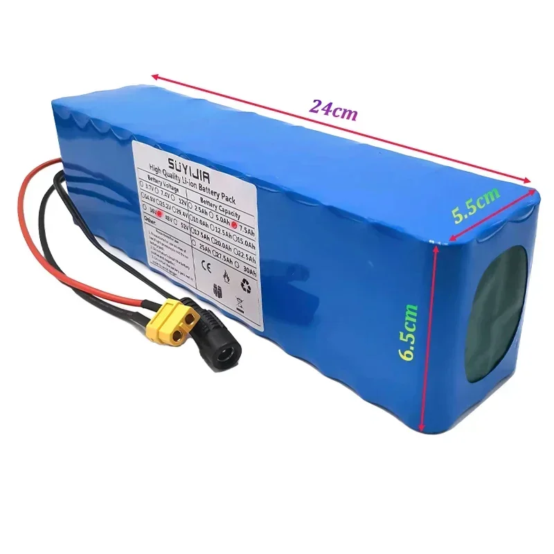 13S3P 48V 200Ah 18650 Lithium Battery Pack Rechargeable Li-ion Cells Built-in BMS for Electric Bicycles Scooters E-bike Battery