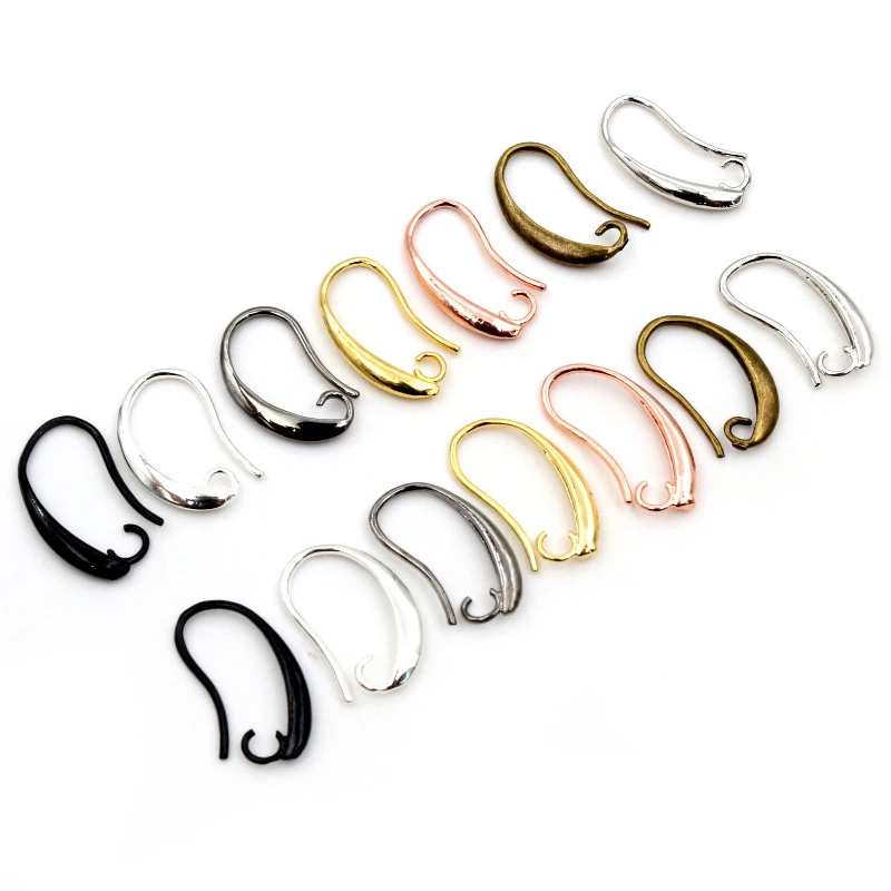 20pcs 19x10mm/17x9.5mm Brass French Earring Hooks Wire Settings DIY Small Earrings Hooks Jewelry Making Accessories Fingings