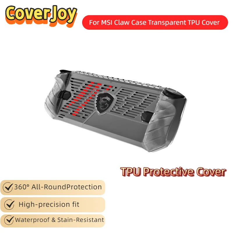 

Чехол для портативной консоли Msi Claw, прозрачный/прозрачный черный защитный чехол из ТПУ, противоскользящий противоударный корпус