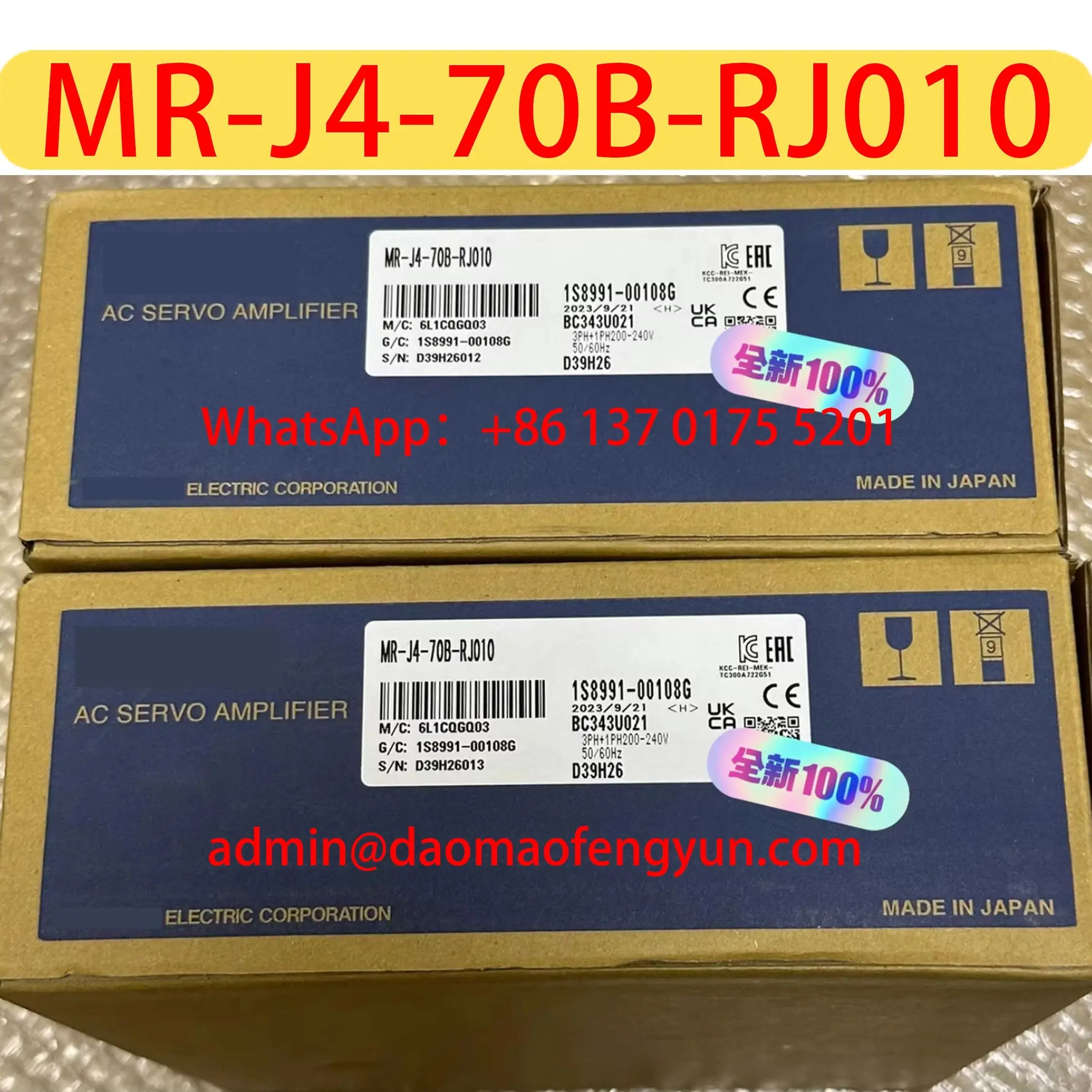 MR-J4-70B-RJ010 Servo Drive Original Genuine，Fast Shipping