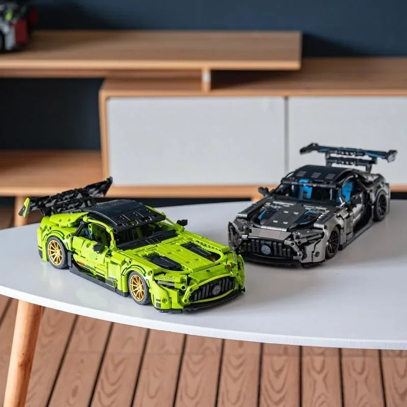 1466 PCS เทคโนโลยี 1:14 สีดํา Supercar racing building บล็อกประกอบอิฐรถของขวัญของเล่นสําหรับของขวัญวันเกิดเด็ก
