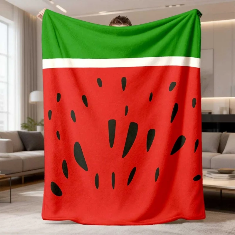 Watermelon Slice Fruit Pattern Print Soft Lightweight Sofa Bed Couch Home Throw Blanket