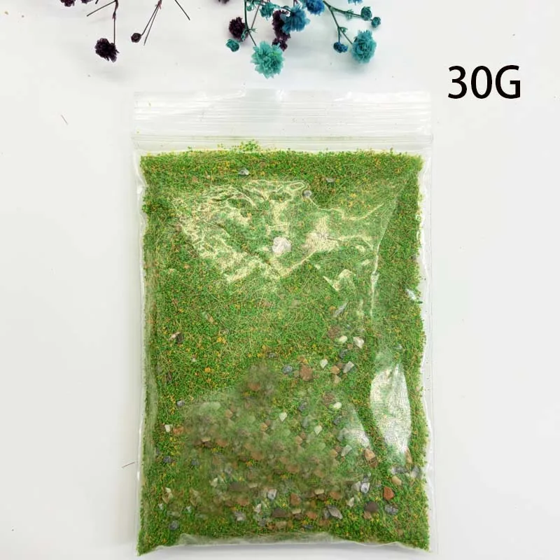30G Static Grass Terrain Powder Model with Stone Ho N Scale Military Scene Diorama Garden Decoration for Diy Model Making