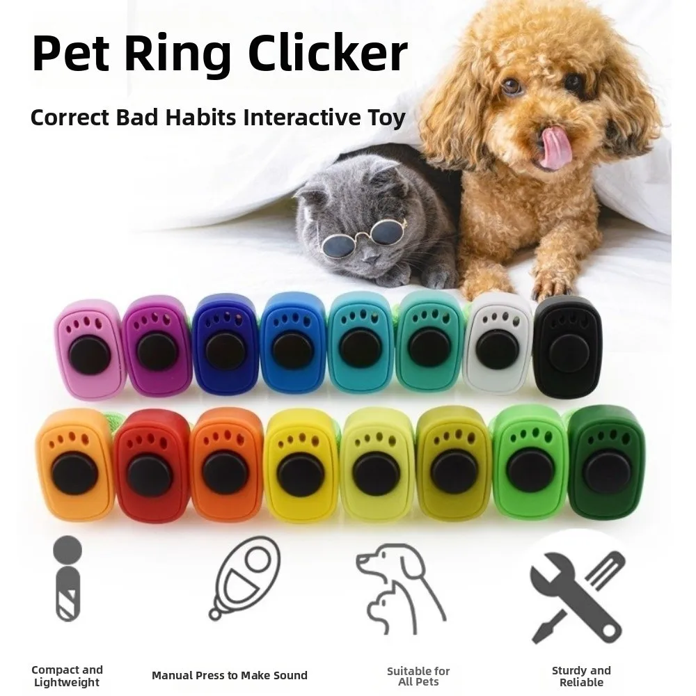 Professional Dog Thumb Training Clickers Mini Finger Ring No Battery Interactive Sound Clicker Lightweight