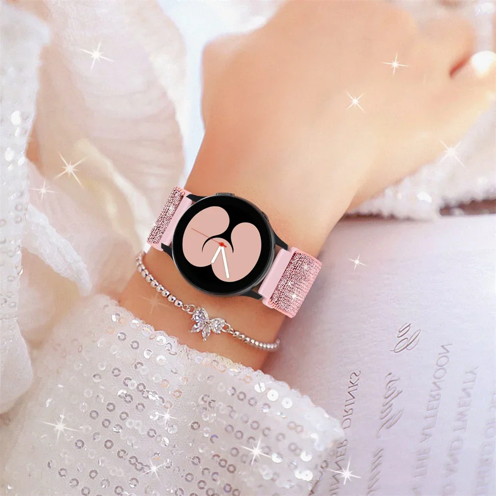 Elastic Shiny strap For Samsung Galaxy Watch 7/6/5/pro/3/4/Active 2 20/22mm Bohemian Pride bracelet Huawei GT 5-4-3-2-e band2026