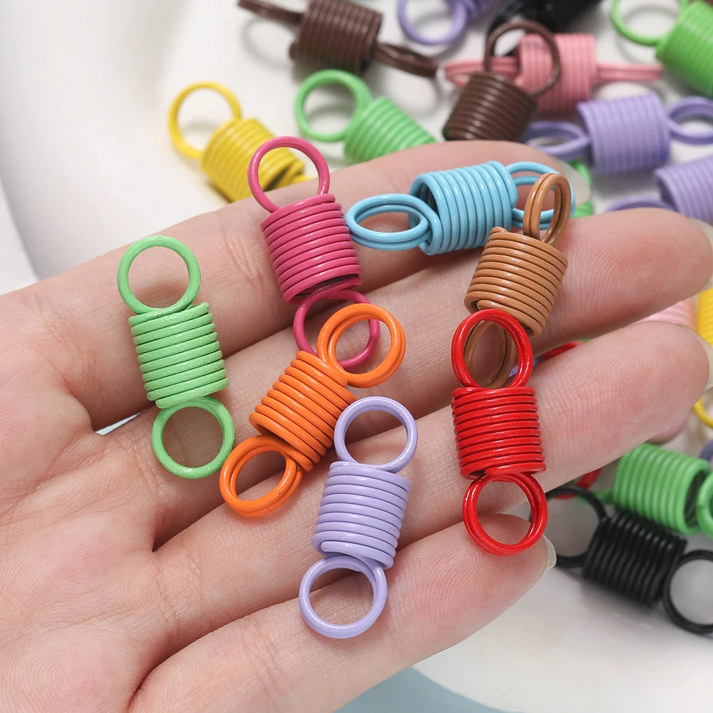 10Pcs/Lot Spring Clasps Cord Crimp End Caps Fastener Connectors For DIY Leather Bracelet Necklace Jewelry Making Supplies