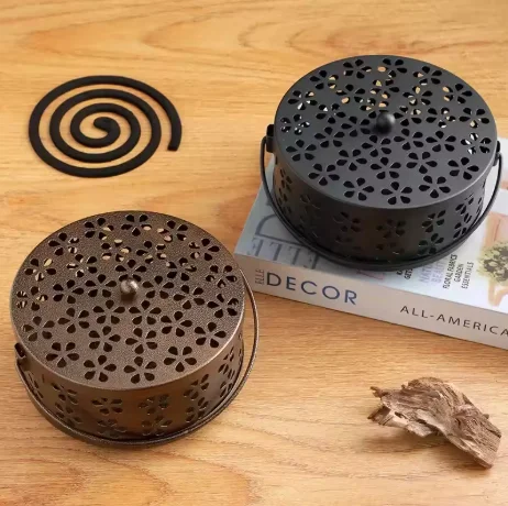 Portable Mosquito Coil Holder Tray Fireproof Incense Burner Box Home & Outdoor Insect Repellent & Sandalwood Stand