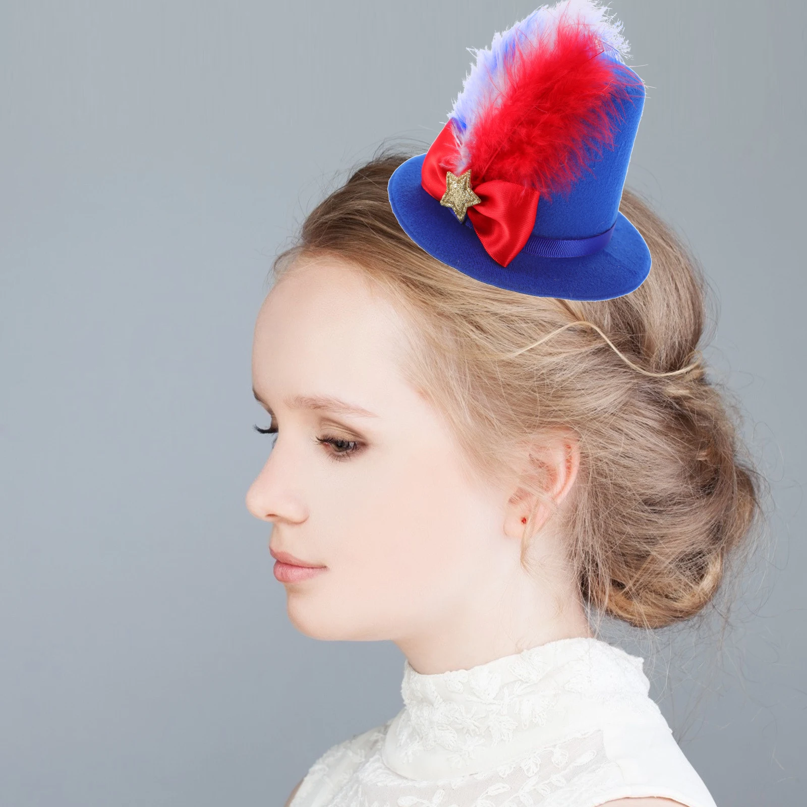 

3pcs Pet Plume Hair Clip Hat Shaped Barrette Lightweight Party Decorative Headdress Kids Adults Reusable Festive Cartoon Hairpin