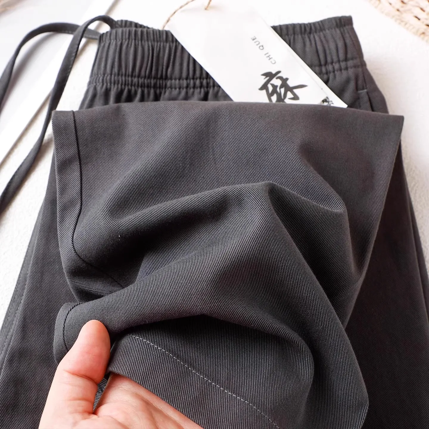 

Waed Linen Cotton Straight Leg Pants Women's Deep ey Versatile Breathable Casual Summer Pants Heavyweight Comfortable Fit