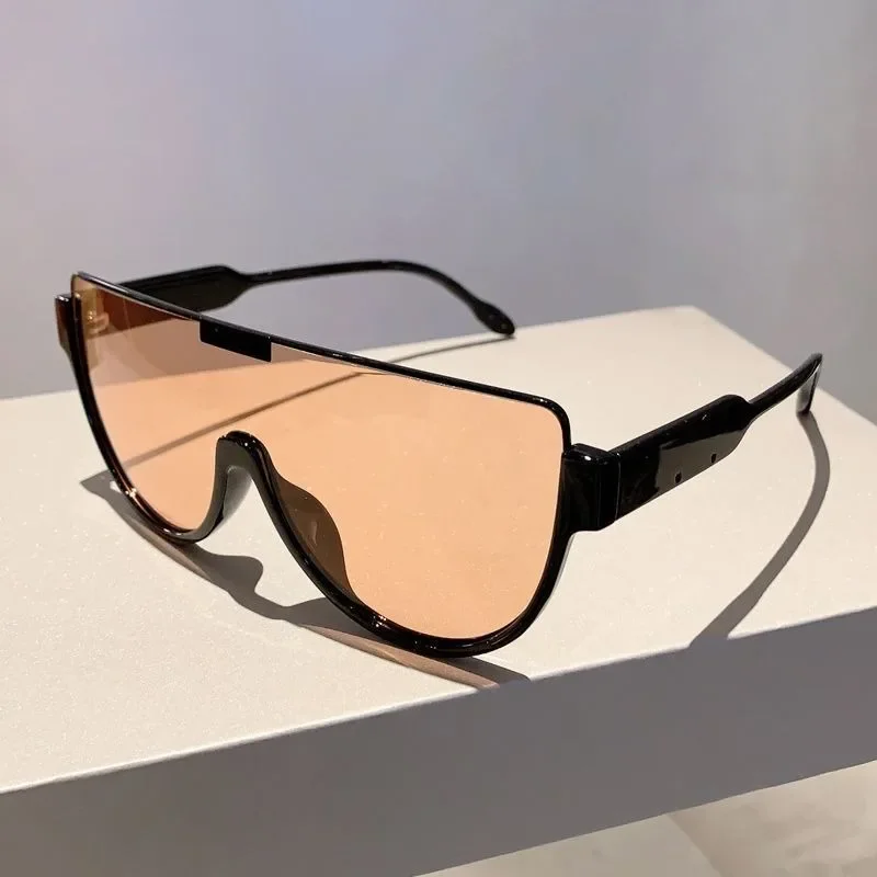 

Monoblock Semi-round Sunglasses Half Frame Outdoor Oversized Glasses Designer Goggle Shades Women & Men Kdeam sunglasses